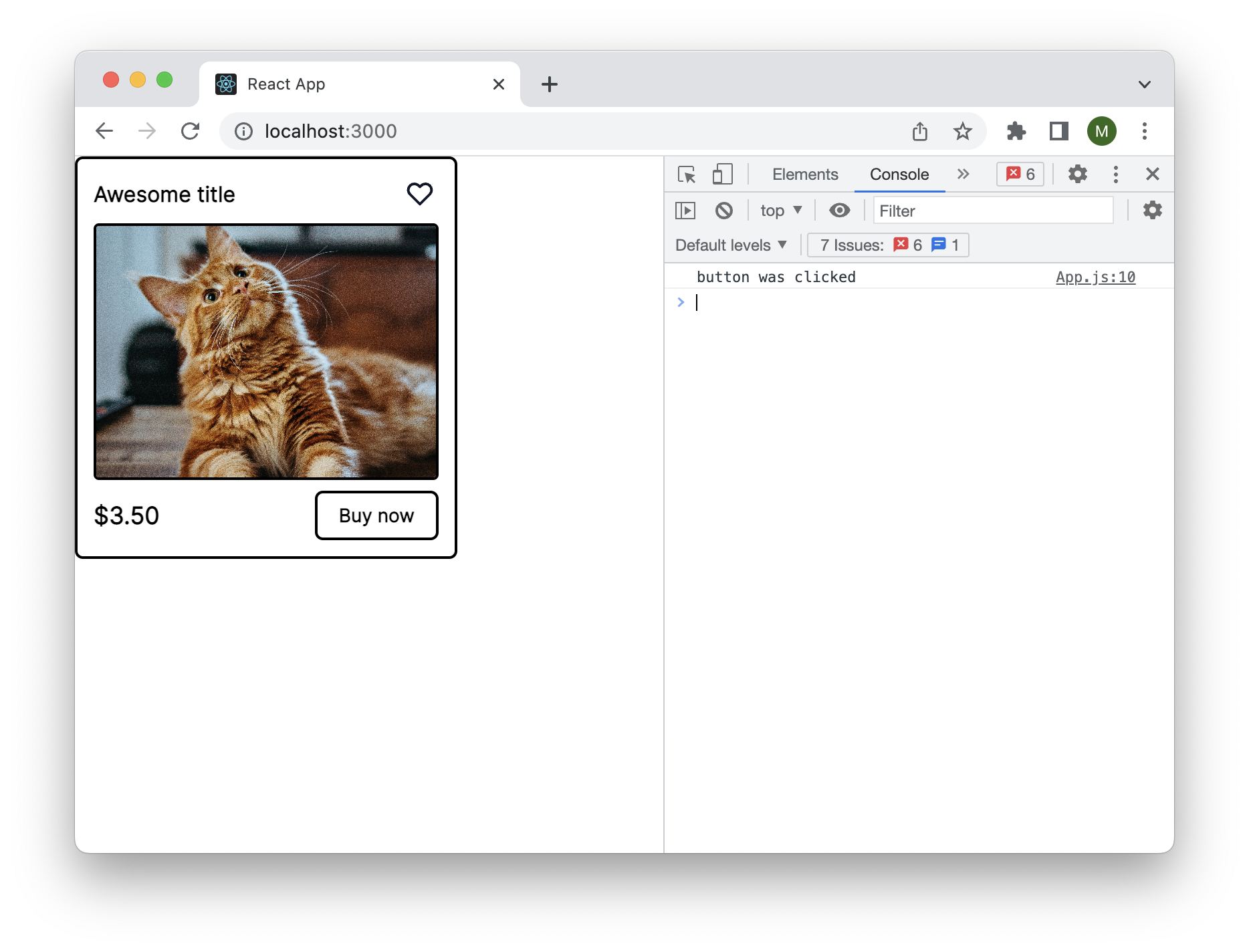 Listing component with a custom image