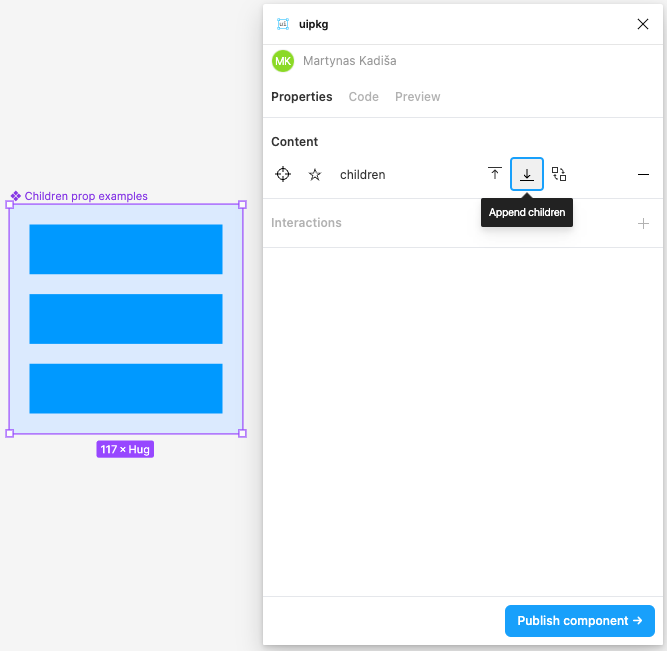 Append children example